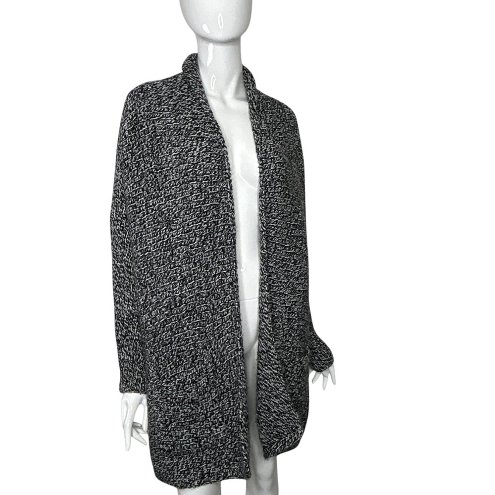 Gap Cardigan Sweater Women's Small Gray White Wool Blend Open Long